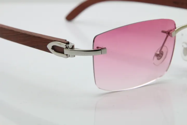 Rimless Wood Frame Men Sunglasses For Driving And Outdoors_voghion.com