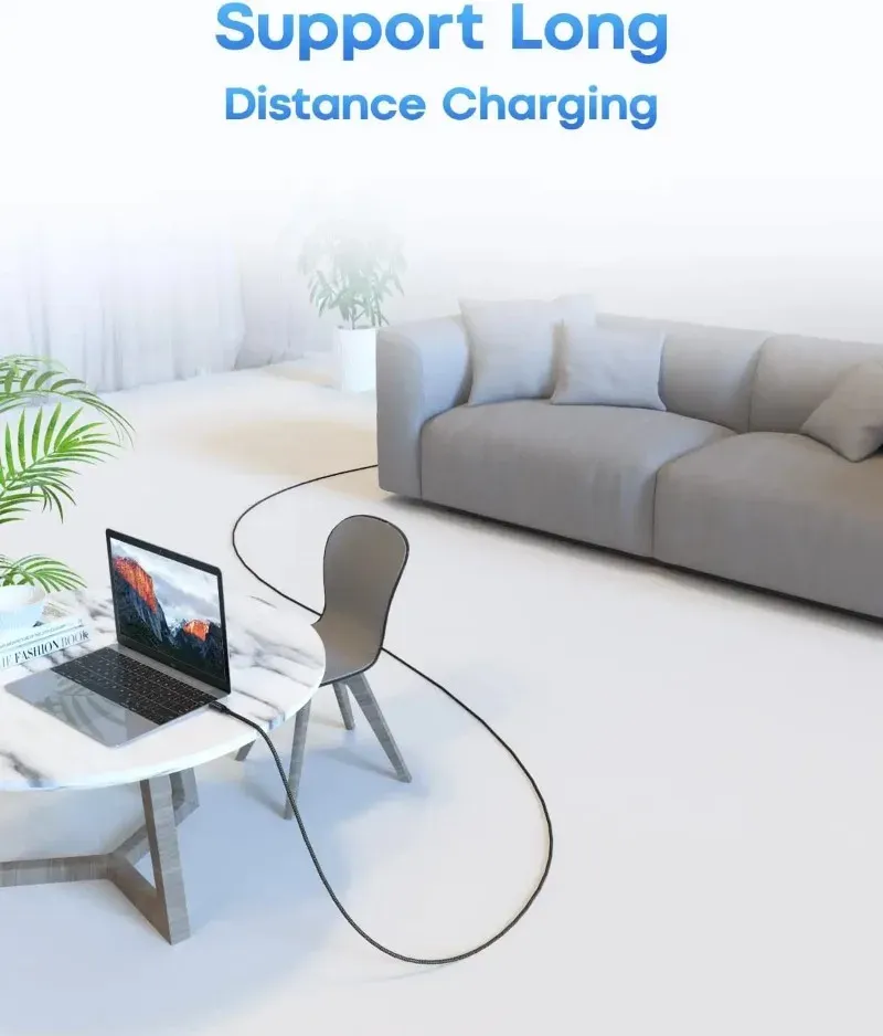 Câble de charge Super vers Type-C extra long de 3, 5, 8, 10 m, cordon de chargeur extensible pour téléphone portable Xiaomi Samsung Type-C_voghion.com