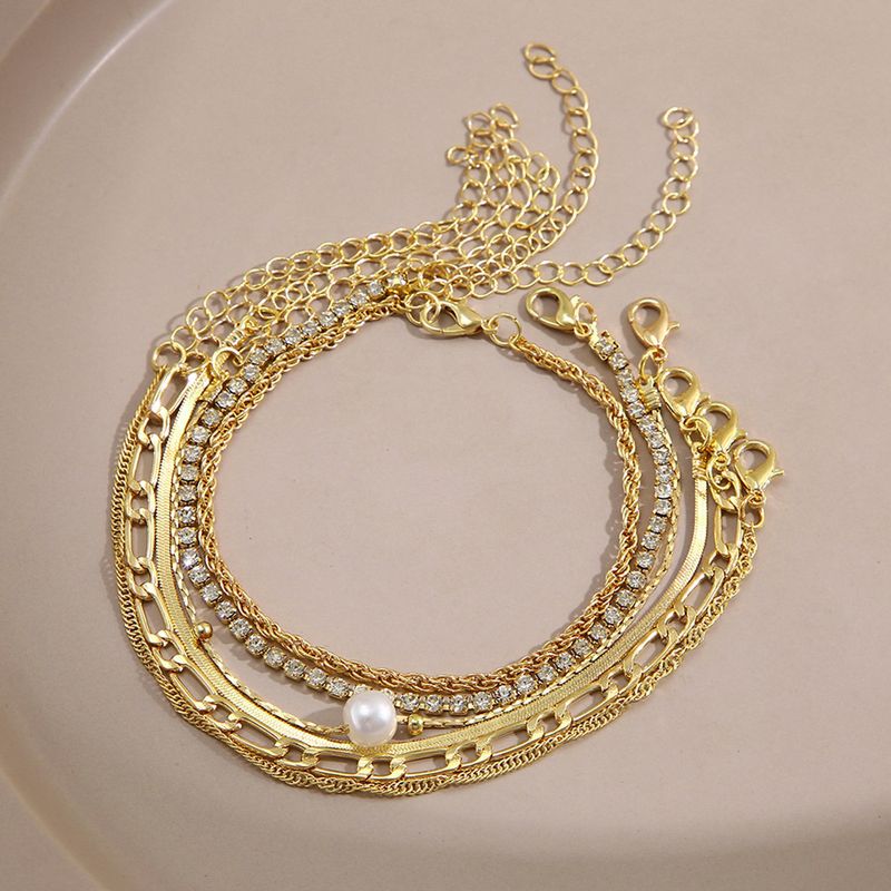 Boheemse minimalistische hand sieraden metalen dames set 6 multi layer ketting eenvoudige armband_voghion.com