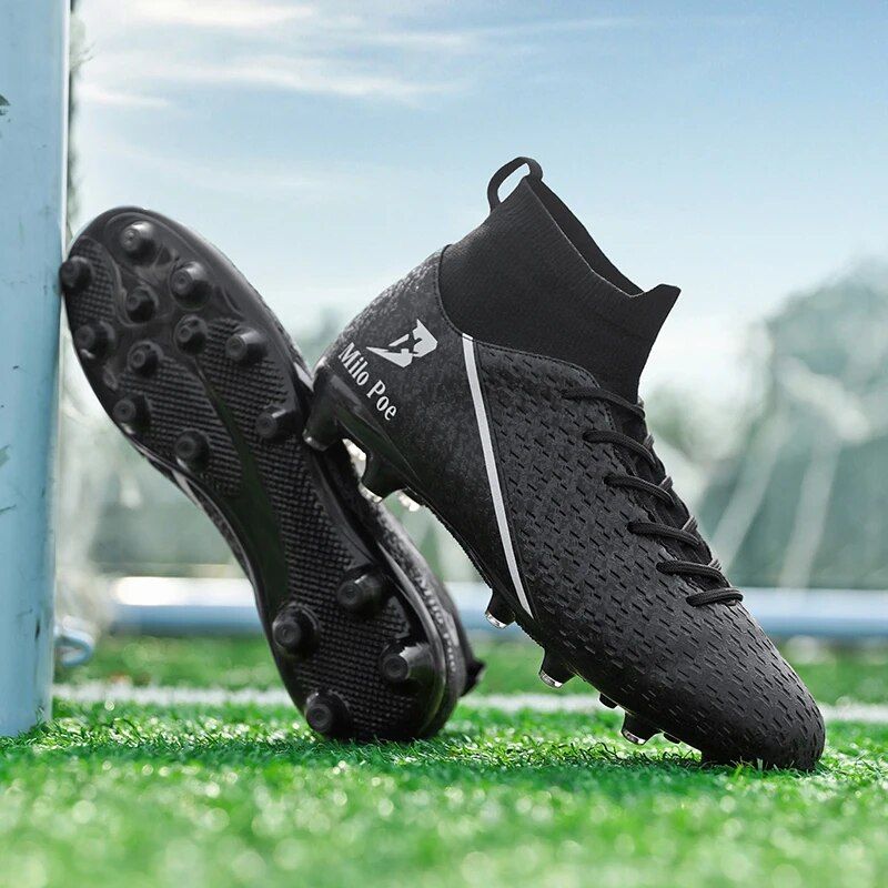 Fußballstollen Outdoor Herren Fußball Anti-Rutsch-Verschleißfeste Trainingsschuhe Lange Spikes Knöchelspiel-Turnschuhe Futsal_voghion.com