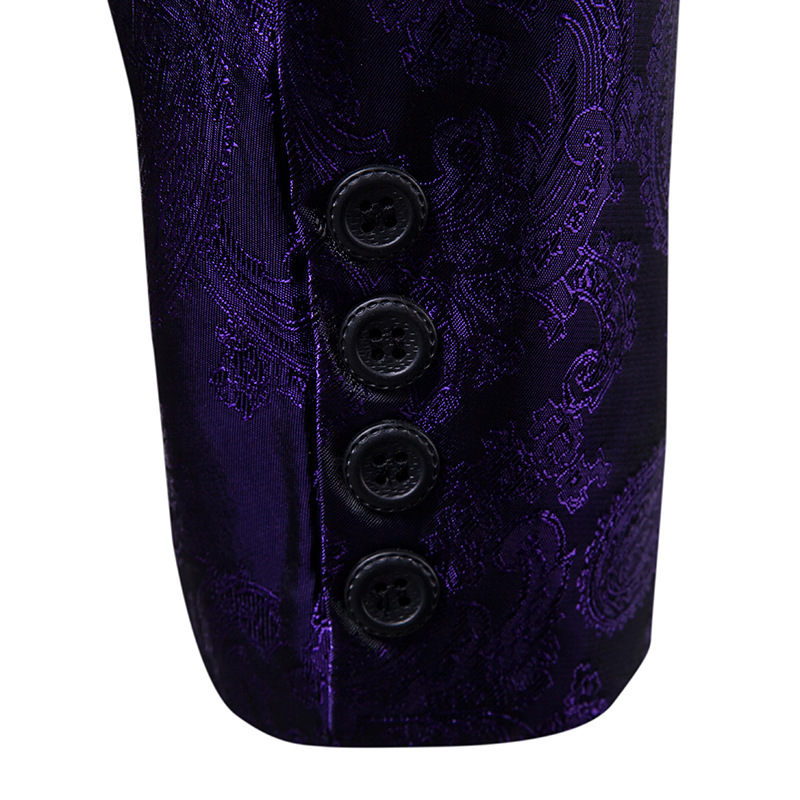 1 Plus Size Suit Court Style Hidden Pattern Design Fashion Single Button Slim Fit Men's Blazer_voghion.com