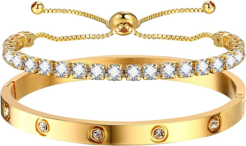 Enkle armbånd i ensfarvet titaniumstål i løs vægt_voghion.com