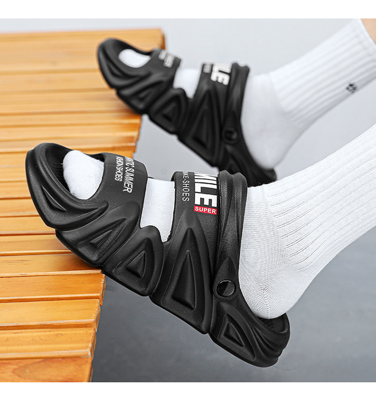 2024 Sommer Herren One Line Füße Stepping Outdoor Große Strandschuhe Live-Streaming Hausschuhe_voghion.com