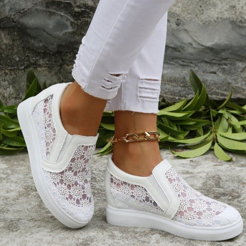 Ein Fuß S mit atmungsaktivem Mesh glänzend Dia dicke Sohle weiß Frühling und Sommer neue einzelne Schuhe für_voghion.com