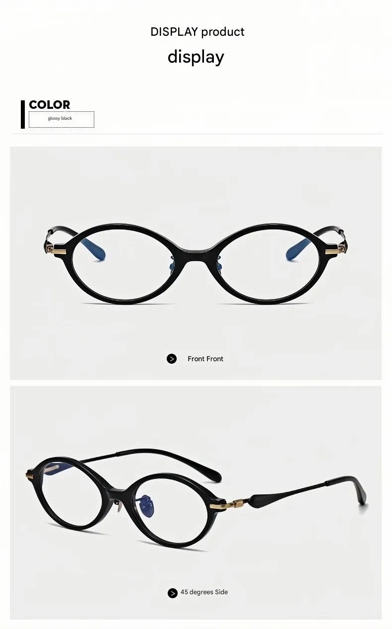 2025 Nuovi occhiali da vista in acetato, leggeri, ovali, con montatura completa, stile retrò, per uomo e donna_voghion.com