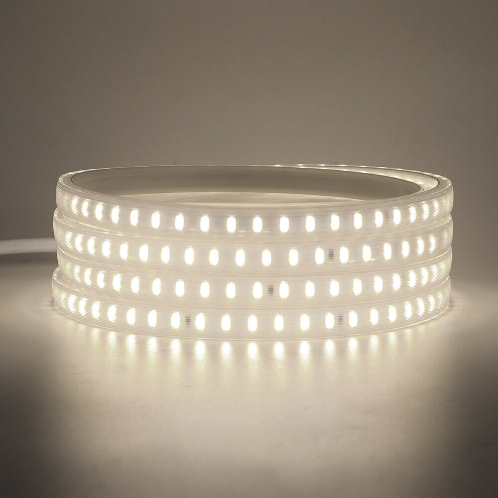 LED-Streifenlichter 220V 120LED/M SMD 2835 Wasserdichtes kommerzielles Bandlicht UK-Stecker_voghion.com