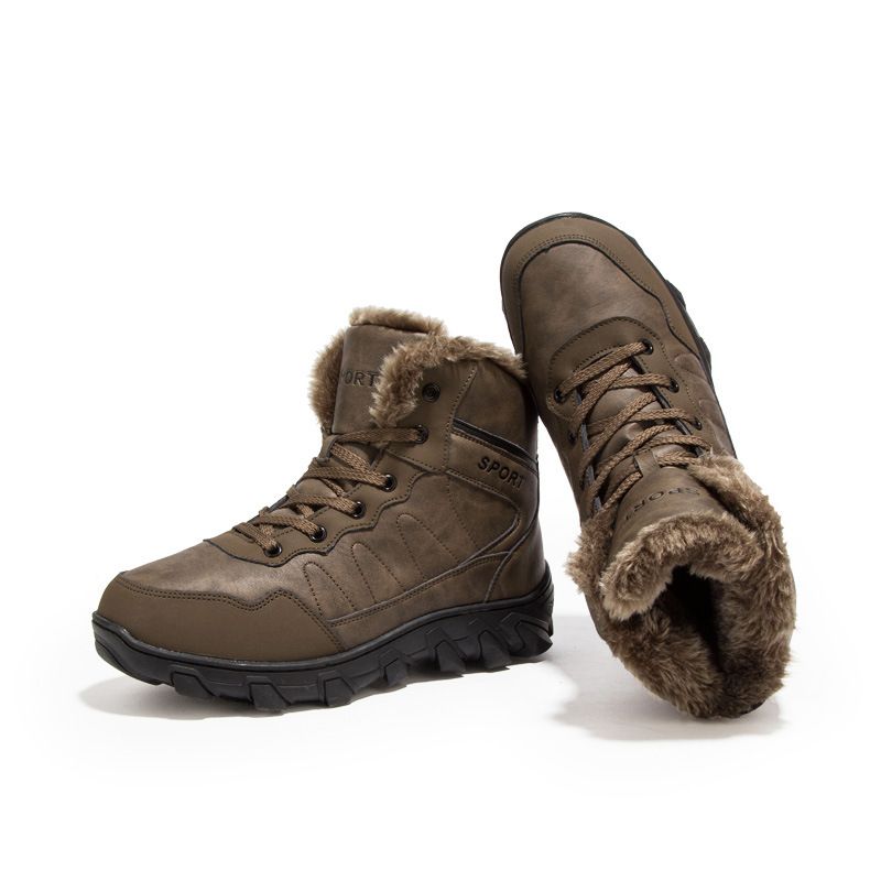 Schwere Winterstiefel aus Baumwolle in Übergröße, Wanderstiefel aus Fleece für Herren, Militärstiefel_voghion.com