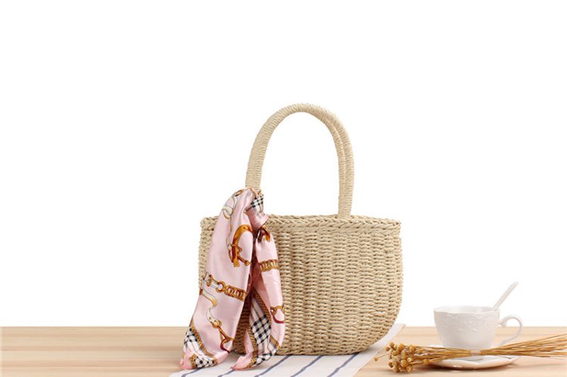 New Korean Handmade Grass Vacation Beach Woven Women's Casual Hand-held Small Bag_voghion.com