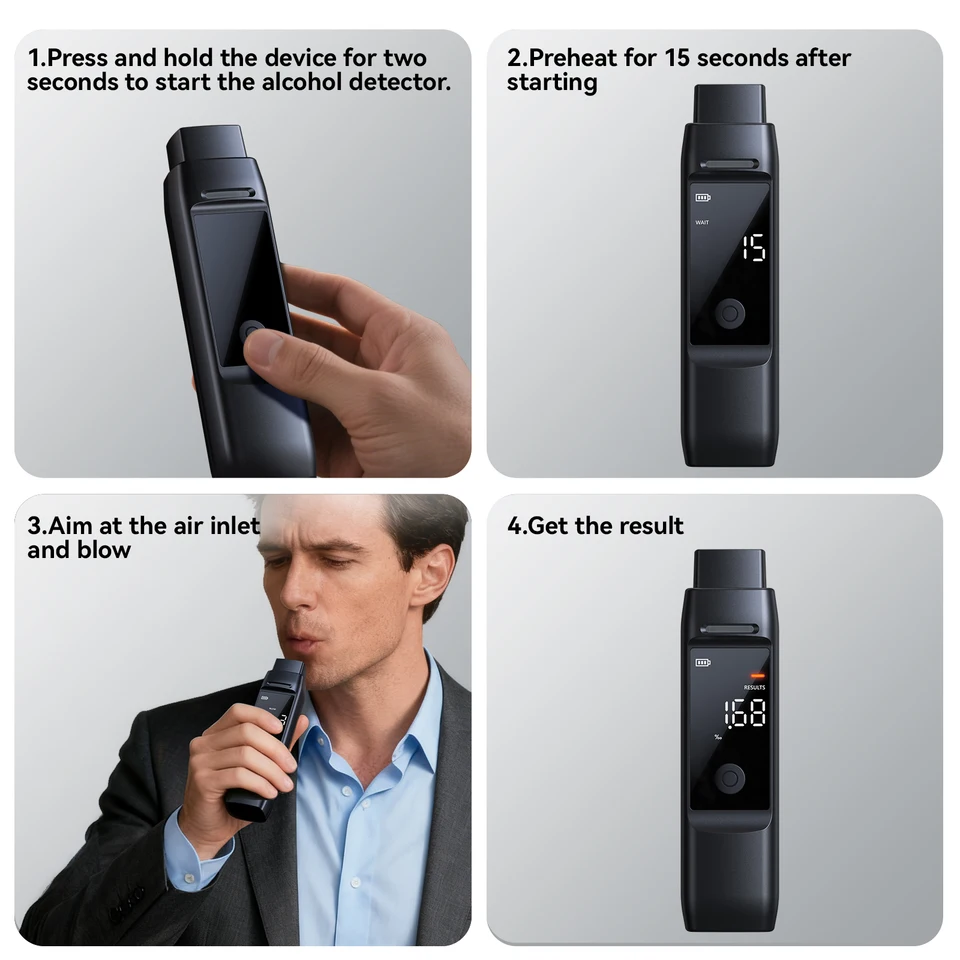 The Latest Chip Technology, Sensor Replaceable Alcohol Tester, Suitable For Personal And Household Use (Excluding Batteries)_voghion.com