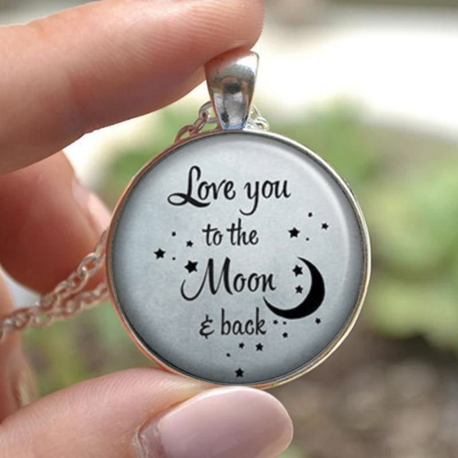Collana con ciondolo fotografico in vetro rotondo in argento con lettere inglesi, accessori per gioielli di moda, regalo_voghion.com