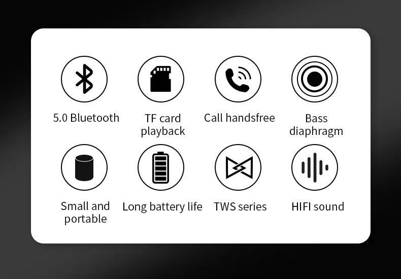 Mini Bluetooth-høyttaler trådløs bærbar utendørs subwoofer med stort volum radio stemmeassistent musikkspiller_voghion.com