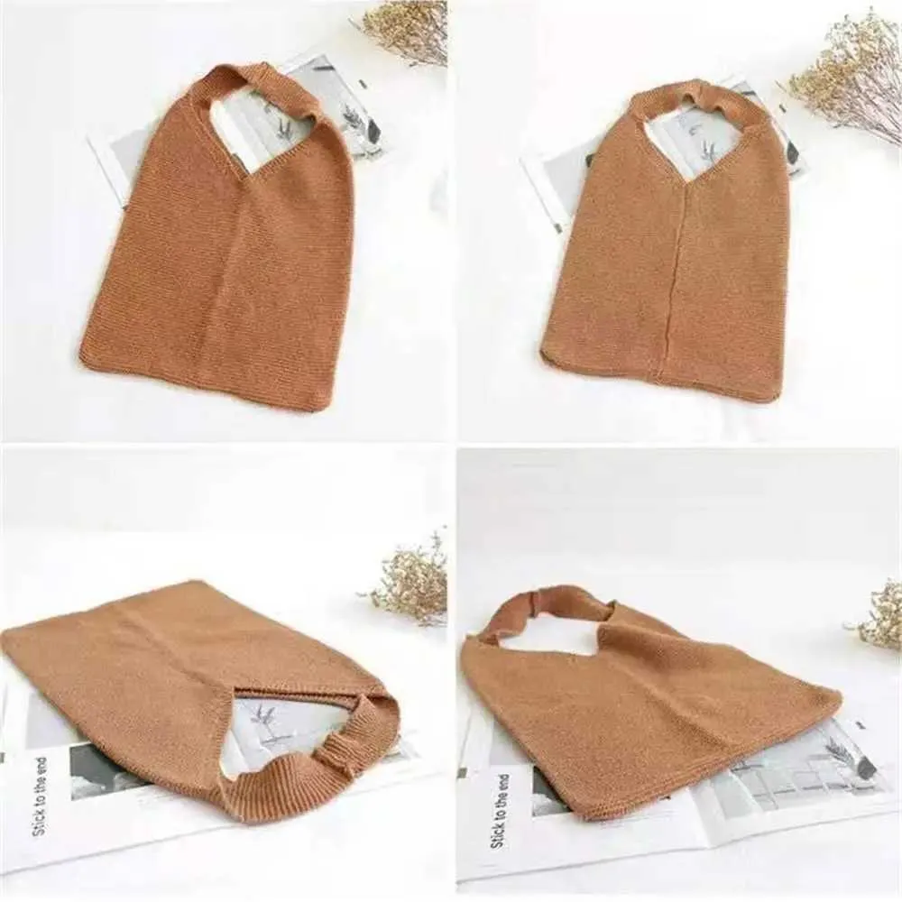 Women Large Capacity Hollow Woven Shoulder Bags Knitting Solid Color Handbags het Hobo Bag Female Shopping sC241104_voghion.com