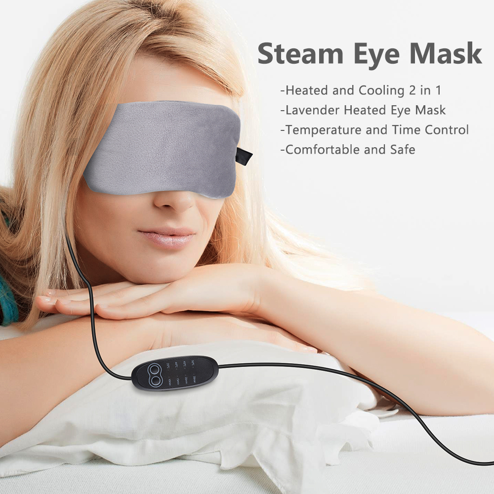 Maschera per occhi riscaldata alla lavanda per dormire Maschera per occhi riscaldata USB Maschera per occhi calda a vapore secco Maschera per occhi calda con riscaldamento elettrico della temperatura_voghion.com