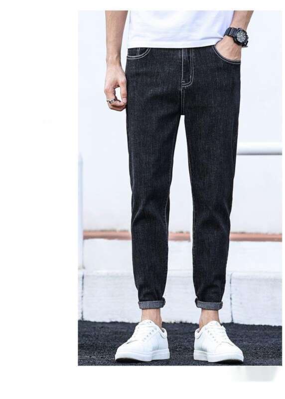 Jeans invernali con pantaloni casual larghi e dritti in velluto spesso, pantaloni a vita media caldi e resistenti all'usura per uomo_voghion.com