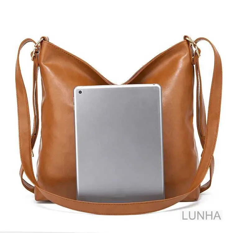 Damen-Rucksack 2-in-1, modisch, Retro, geöltes Wachs-PU-Leder, Schultertasche mit großem Fassungsvermögen, Crossbody-Tasche, einfarbig, britisch_voghion.com