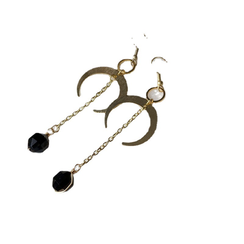 Orecchini Agata + Orecchini pendenti a mezzaluna placcati in argento o oro_voghion.com