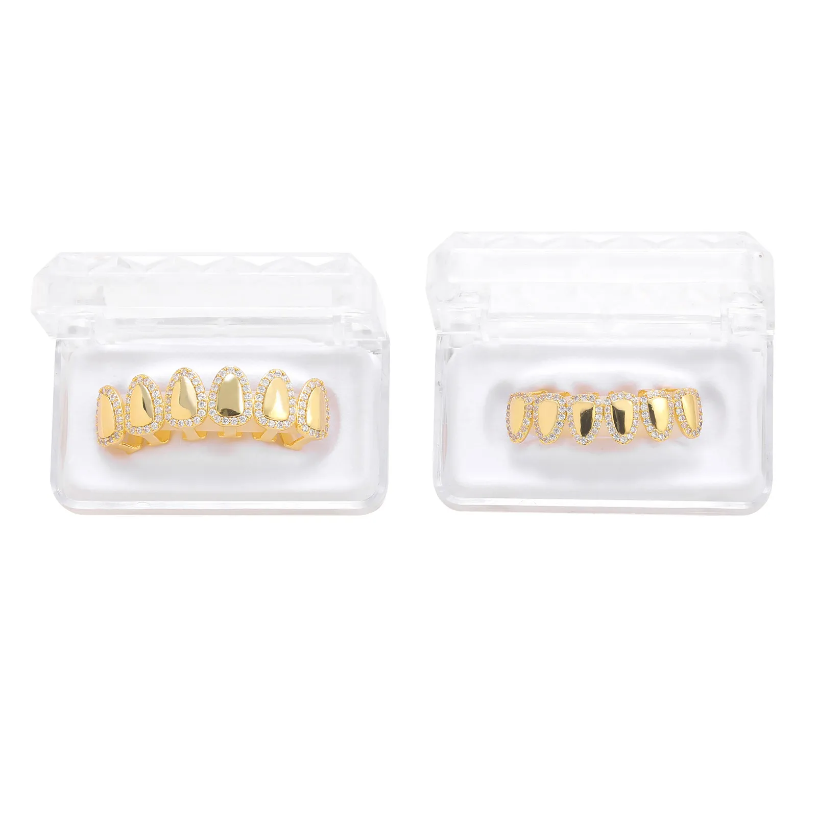 Bretelle Hip Hop, Griglie Dentali VVS Moissanite Dia Personalizzate Gioielli Hip-hop da Uomo Griglie in Oro 14K Argento Iced Out_voghion.com