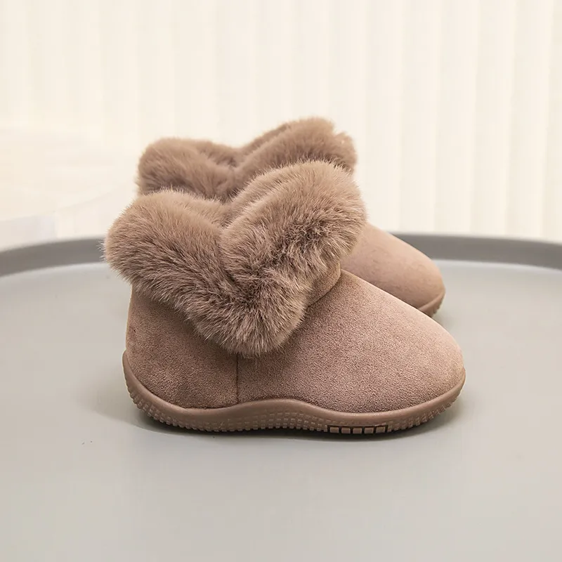 Bebek Kız Kar Çocuk Pamuklu Ayakkabılar Cutefeet Peluş Sıcak İlk Yürüteçler Kaymaz Bebek Botları 12 - 17 Numara_voghion.com