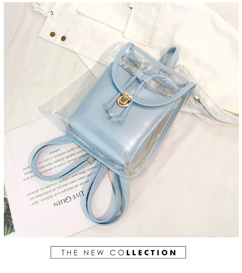 Mini moda donna PVC Designer Girl trasparente borsa trasparente zaino da viaggio in gelatina per borse a tracolla femminili da donna_voghion.com
