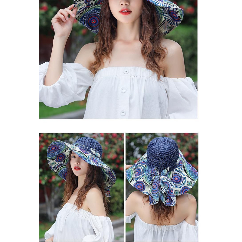 Versión coreana de verano para niños, versátil, resistente, sombrilla de playa de borde, sombrero de hierba, sombrero de viaje_voghion.com