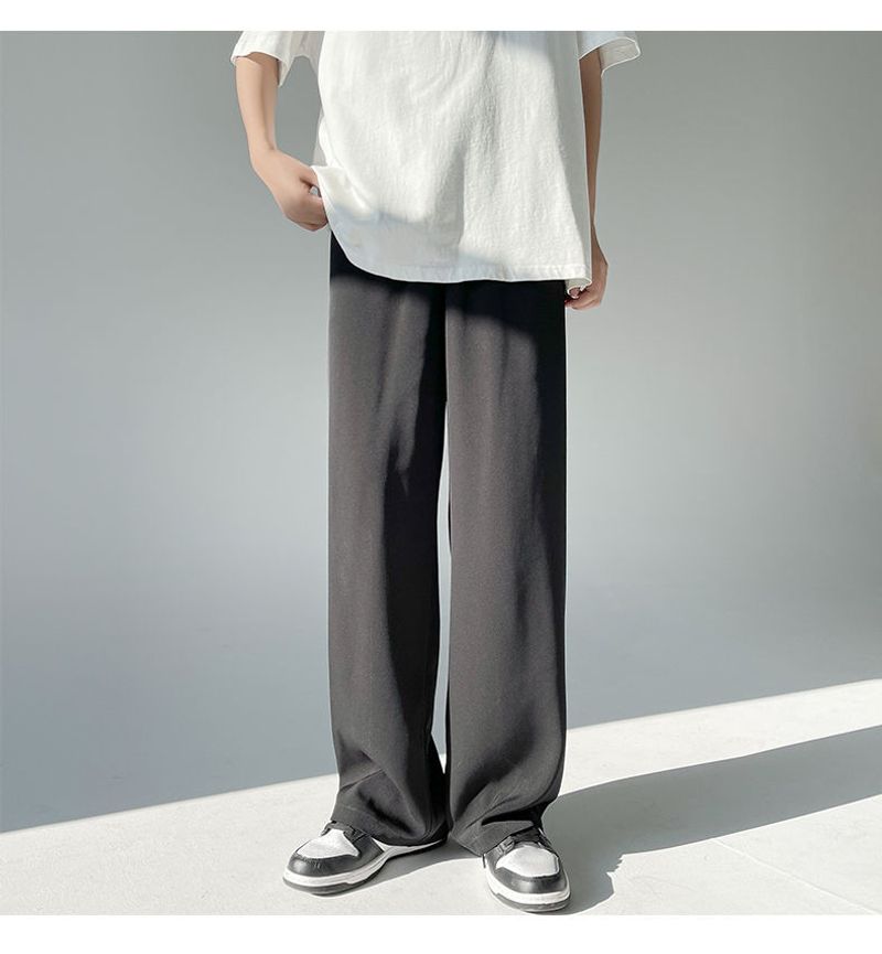 2024 neue Eis Seide Männer Jogger Sweatpan Y2k Streetwear Sportwear Jogging Gym Hose Männlichen Baggy Breites Bein_voghion.com