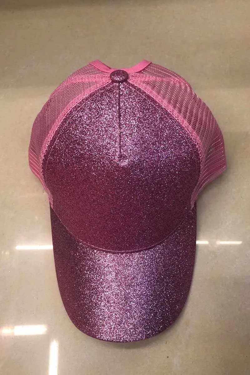 Fashion Glitter Ball For Women Mesh Breathable Summer Sun Hat Outdoor Sports Baseball Cap 12 Colors_voghion.com