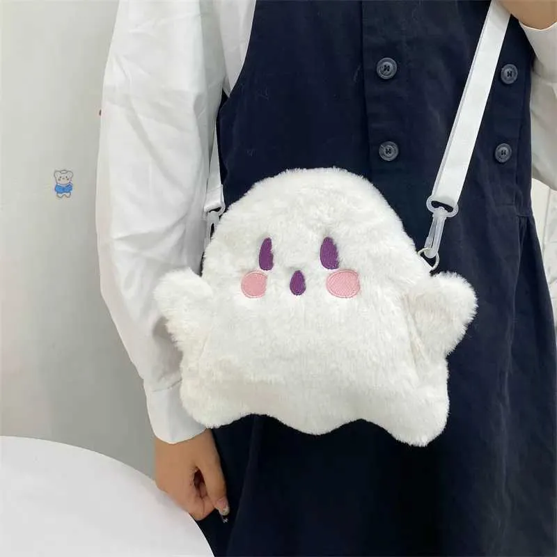 Herbst und Winter Neue süße Plüsch Spooky Ghost Halloween Geschenk Damen Tasche Schulter Crossbody Ba241022_voghion.com