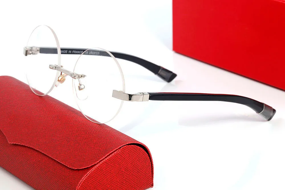 Sonnenbrillen für Männer und Frauen aus Metall und Holz, randlose, runde Brille, Meisterdesign, hohe Qualität, für alle Gesichter geeignet_voghion.com