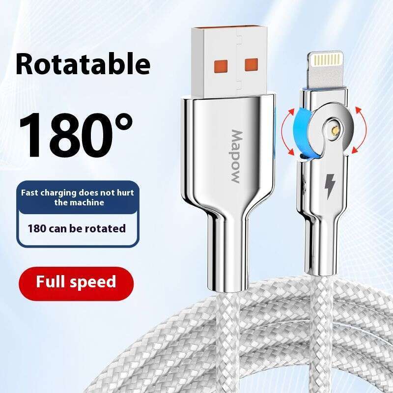 【Sklepowa wyprzedaż】Nadaje się do iOS 7/8/X/XR/11/12/13/14 ProMax Obrotowy szybki kabel danych, kabel do ładowania telefonu komórkowego XS_voghion.com