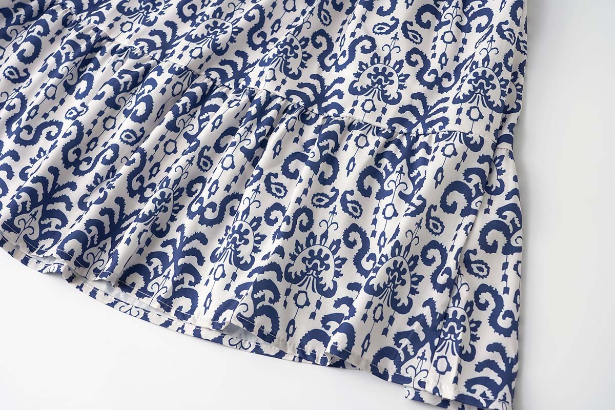 Abito da donna con gonna corta casual con scollo a V allentato estivo 2023_voghion.com