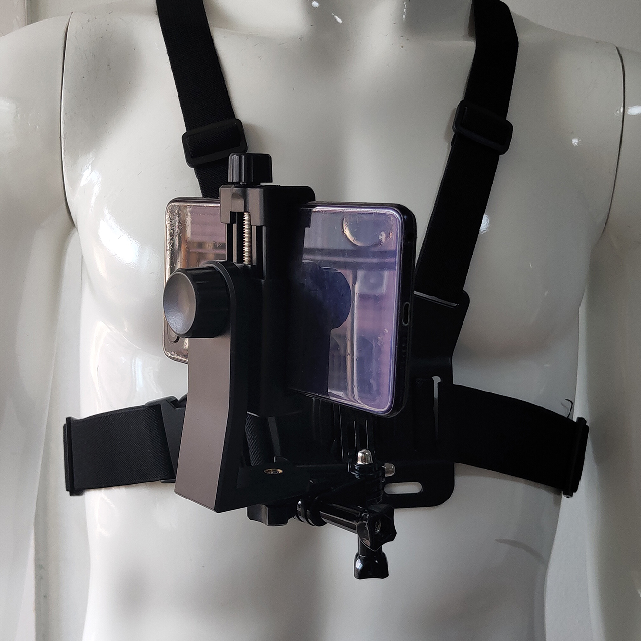 Supporto per telefono regolabile con clip, supporto per telefono cellulare, supporto per imbracatura toracica per iPhone, Xiaomi, Huawei, Samsung, GoPro, action camera_voghion.com