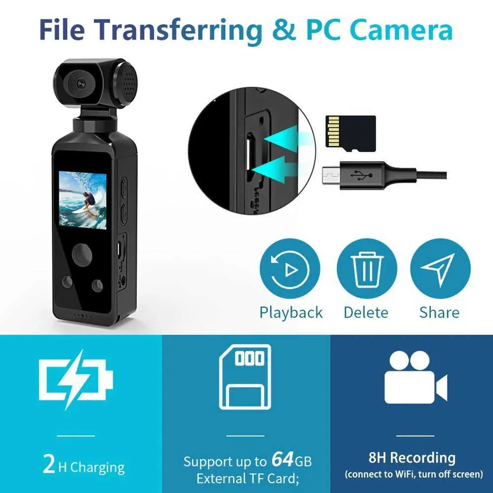 Wifi Action 4K 1080P Waterproof Pocket HD 1.3-inch LCD Sn 270 Degree Rotating Sports Camera M241104_voghion.com
