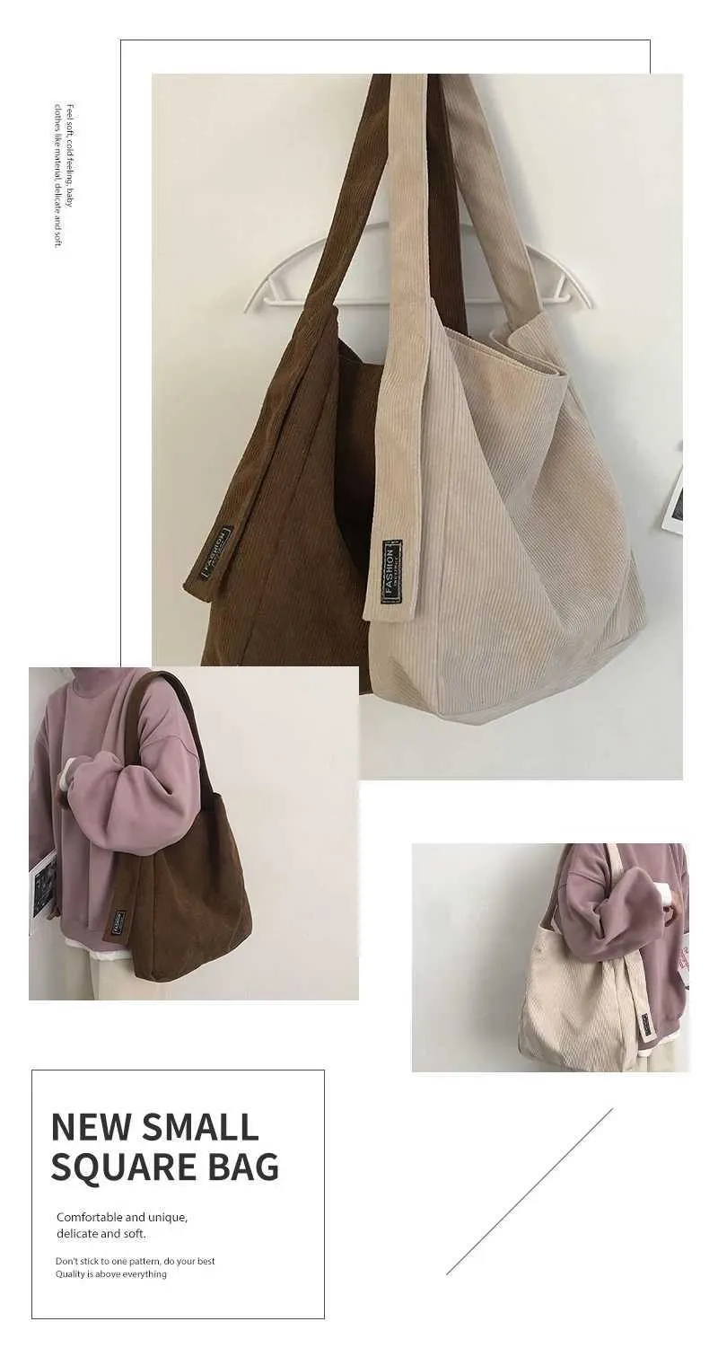 Borsa a tracolla in velluto a coste grande per viaggi e tempo_voghion.com