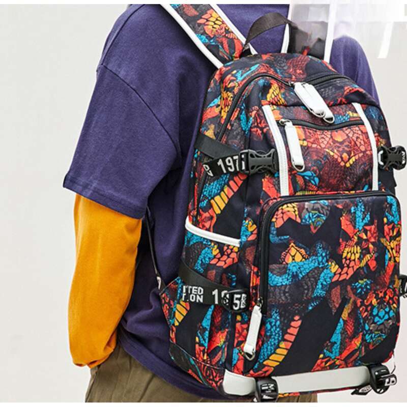 Sac à dos pour lycéens, sac d'ordinateur résistant aux éclaboussures avec impression par transfert thermique pour une utilisation en extérieur_voghion.com