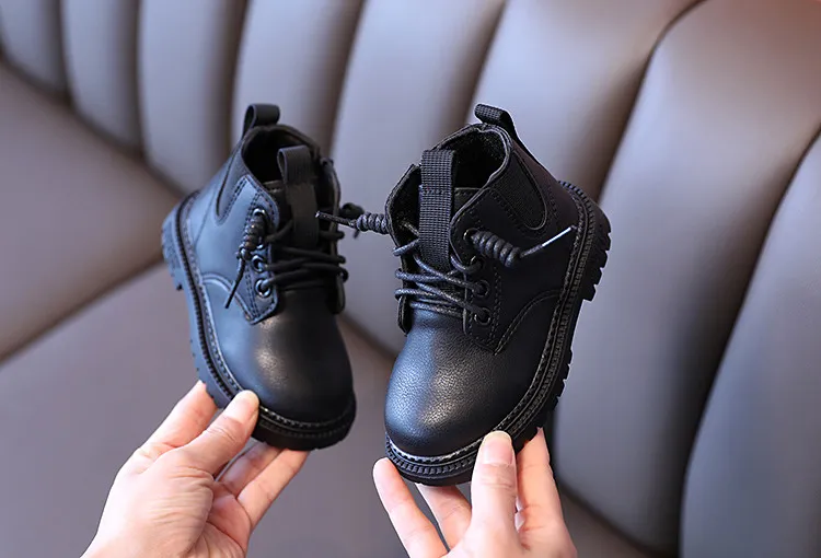 Kids Leather Waterproof Children Sneakers for Baby Girls Boots Toddler Boys Shoes Happysteps School Party Size_voghion.com