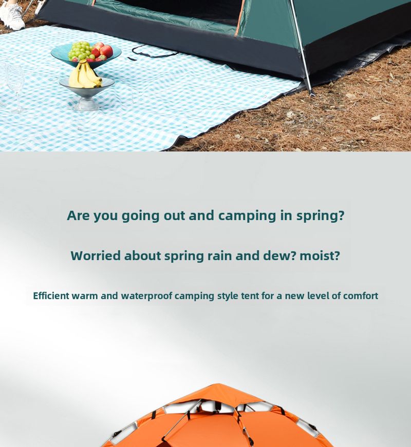 Outdoor Fully automatic two speed 3-4 people wilderness beach camping tents_voghion.com