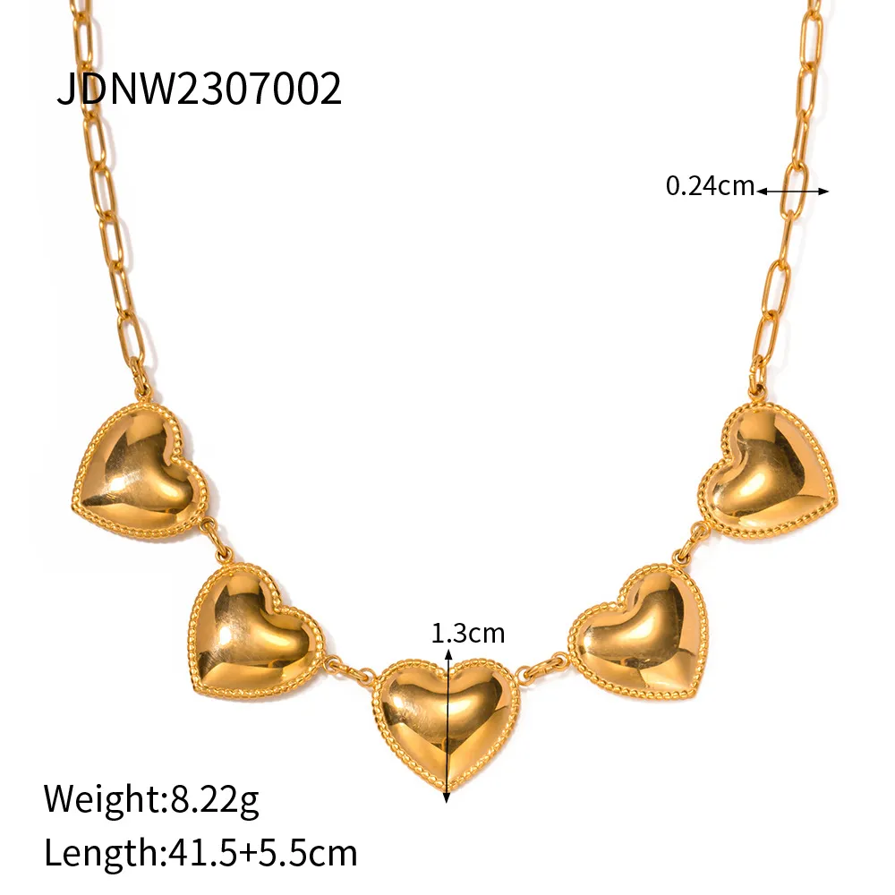 Collana con pendente a cuore in oro per donna acciaio inossidabile_voghion.com