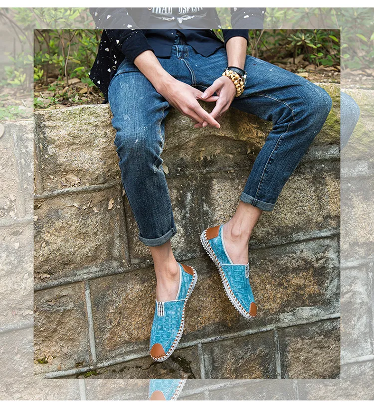 Pantofi sport casual pentru bărbați, pantofi sport cu toc înalt, respirabili, din denim, pentru bărbați, stil pescar, design de brand, espadrile, pantofi sport_voghion.com