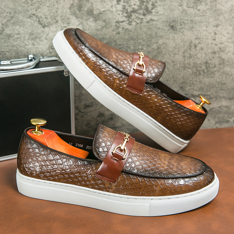 2023 New Product Large Size 46 Pair Needle Buckle Lefu for Men's Business and Leisure, British Lazy Man Kicks on Leather_voghion.com
