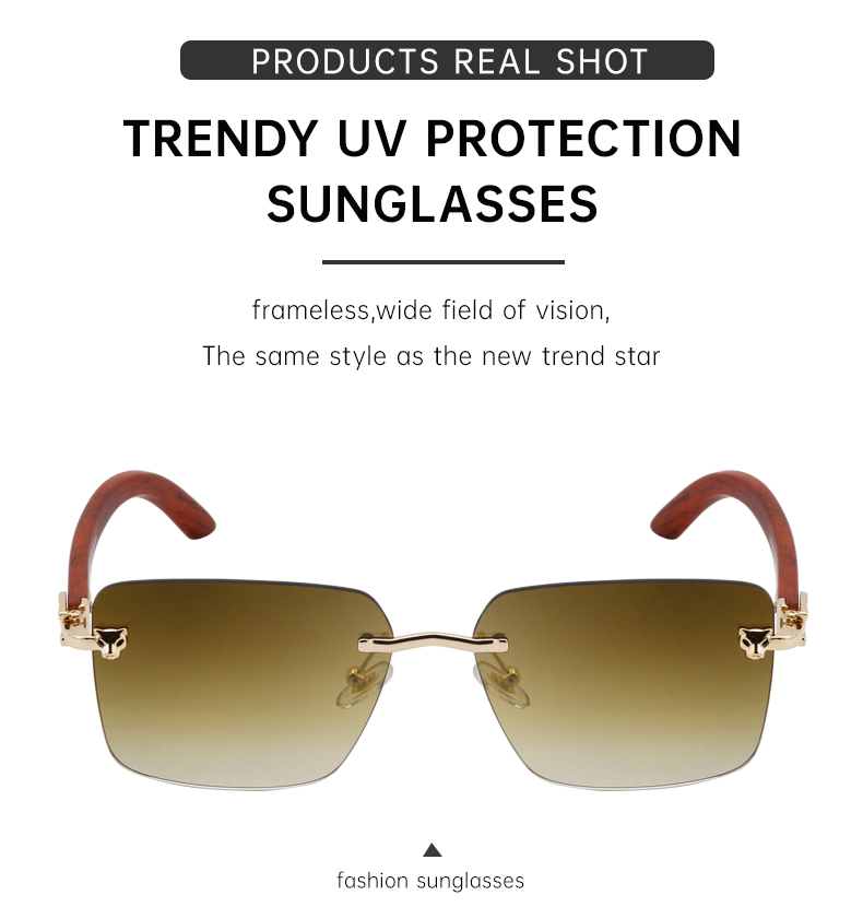 Vintage Square Rimless Sunglasses Men  Brand Fashion Frameless Sun Glasses For Male Anti Blue Light Eyeglasses UV400_voghion.com