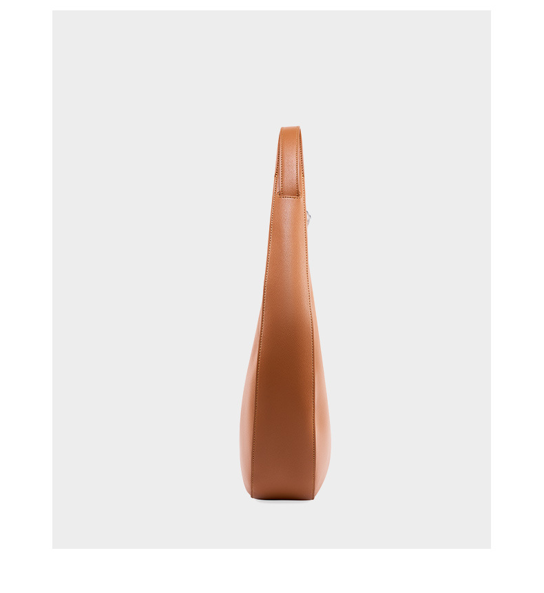 Borsa a mezzaluna di design di nicchia, borsa semicircolare a forma speciale, borsa a tracolla singola da donna sottobraccio in vera pelle_voghion.com