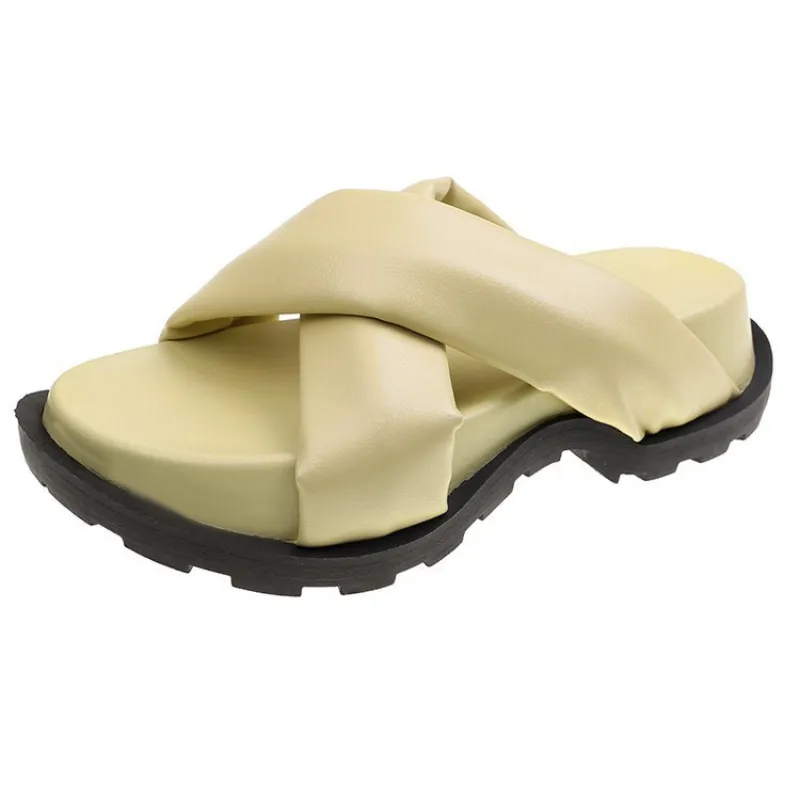 2022 Nw Womn Non-slip Platform Slipprs Summr Comfortabl Bach slids Woman Fashion Thick Sol outdoor sandals_voghion.com