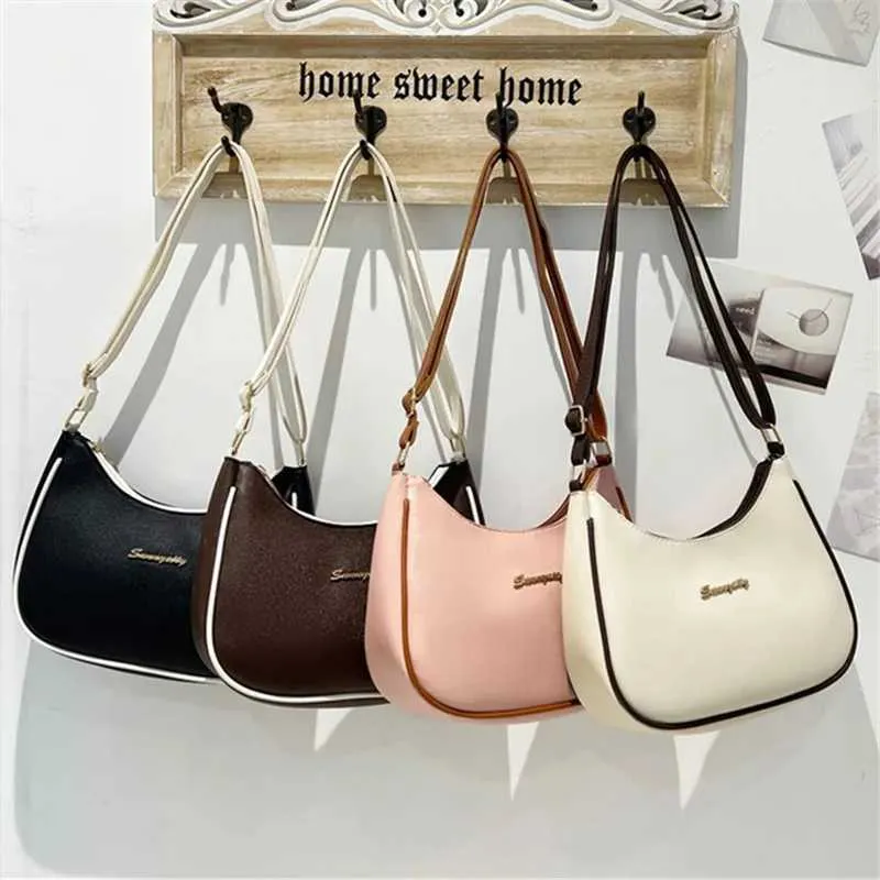 Schicke Damenhandtaschen, einzelne Umhängetasche für Frauen, stilvolle verstellbare Schultergurte, Unterarmtasche aus PU-Leder_voghion.com