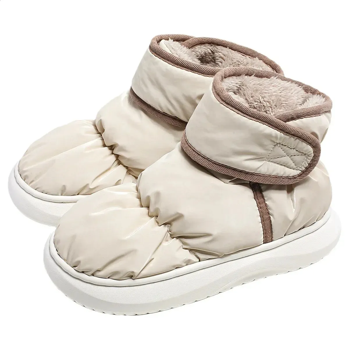 Bottines d'hiver chaudes, épaisses, en peluche, imperméables, antidérapantes, en coton, rembourrées, pour femme_voghion.com