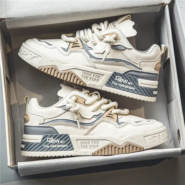 Men's Easy To Clean Skateboard Shoes, Good Grip, Breathable Lace Up Sneakers, Men's Shoes 2024_voghion.com