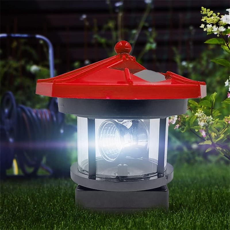 Luci solari Faro Luce da prato LED in plastica Lampada da paesaggio rotante a 360 gradi Lampada a raggio di luce per giardino Cortile Prato Decorat_voghion.com