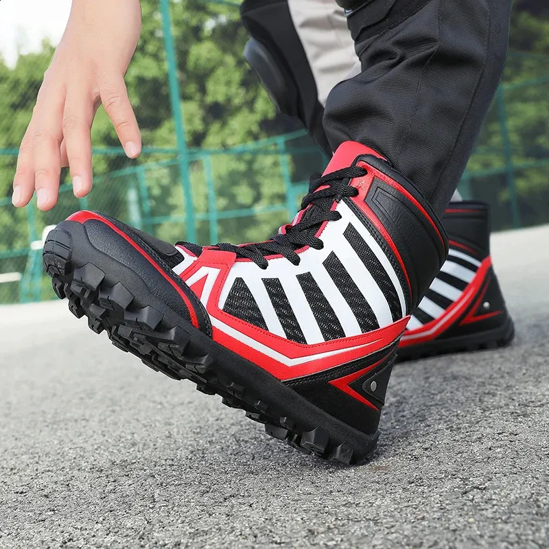 Breathable Striped Motorcycle Off-road Boots For Men Hiking Shoes_voghion.com