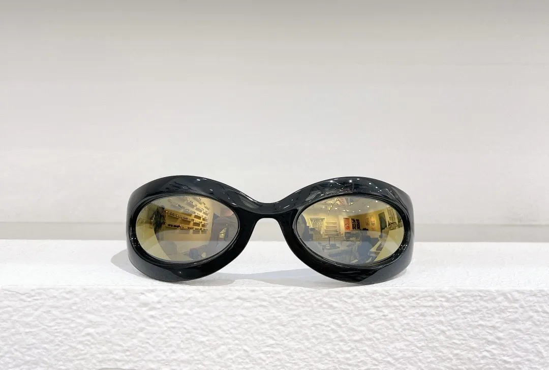 Per donne e uomini estate 1247S oro specchio maschera occhiali da sole da donna stile anti-ultravioletto retrò piastra occhiali con montatura completa_voghion.com