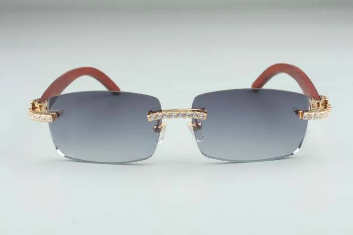 Occhiali da sole alla moda Montature per occhiali da sole con diamanti infiniti 3524012 con gambe in legno e lenti da 56 mm_voghion.com