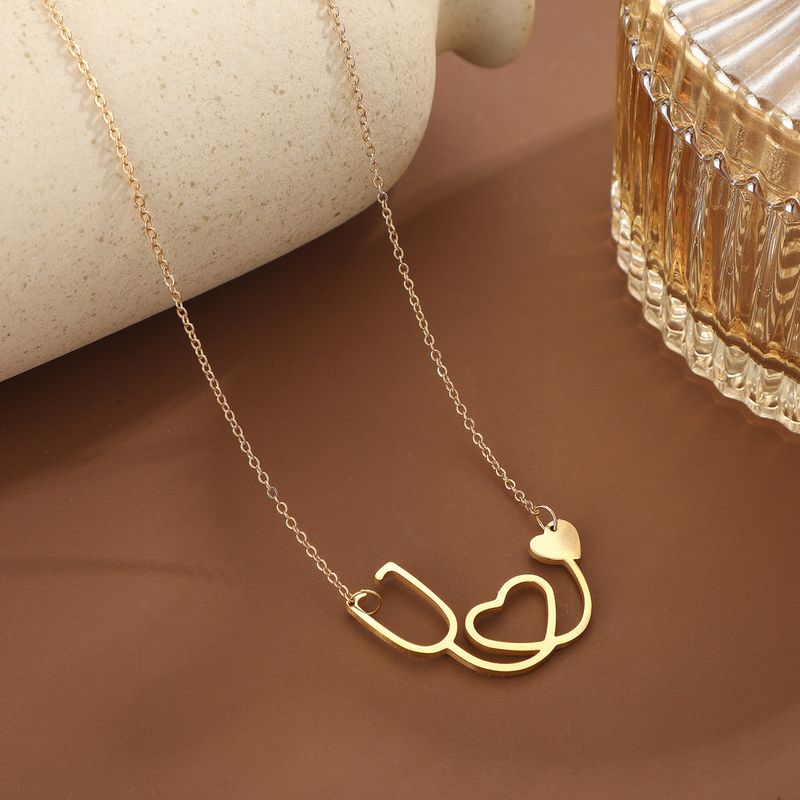 Hot Selg Fashionable Personalized Stethoscopes, Heart-shaped Hollow Out Pendants, Necklaces, And Accessories_voghion.com